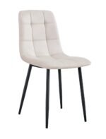 Lot De 4 Chaises Elisa Pied Noir Velours Beige