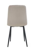 Lot De 4 Chaises Elisa Pied Noir Velours Taupe – Image 2
