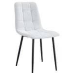 Lot De 4 Chaises Elisa Pied Noir Tissus Serge
