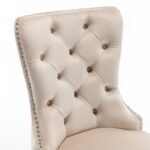 Lot De 2 Chaises Poignet Rectangle Chrome Beige – Image 4