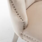 Lot De 2 Chaises Poignet Rectangle Chrome Beige – Image 7