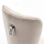 Lot De 2 Chaises Poignet Rectangle Chrome Beige – Image 5