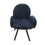 Lot De 2 Chaises Mimi  Métal Noir Velours Bleu