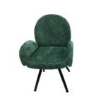 Lot De 2 Chaises Mimi  Métal Noir Velours Vert Sapin