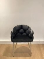 Lot De 2 Chaises Ballon Chrome Velours Noir – Image 6