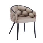 Lot De 2 Chaises Ballon Noir Velours taupe