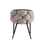 Lot De 2 Chaises Ballon Noir Velours taupe – Image 3