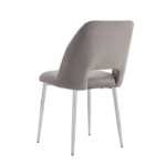 Lot De 4 Chaises Ava Chrome Velours Gris – Image 3