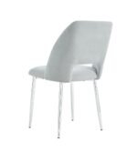 Lot De 4 Chaises Ava Chrome Tissus Serge Gris – Image 4