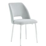 Lot De 4 Chaises Ava Chrome Tissus Serge Gris