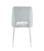 Lot De 4 Chaises Ava Chrome Tissus Serge Gris – Image 3