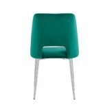 Lot De 4 Chaises Ava Chrome Velours Vert – Image 3