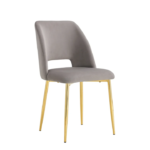 Lot De 4 Chaises Ava Gold Velours Gris