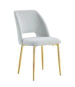 Lot De 4 Chaises Ava Gold Tissus Serge Gris