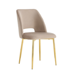 Lot De 4 Chaises Ava Gold Velours Taupe