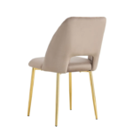 Lot De 4 Chaises Ava Gold Velours Taupe – Image 2
