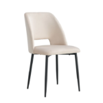 Lot De 4 Chaises Ava Métal Noir Velours Beige