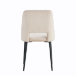 Lot De 4 Chaises Ava Métal Noir Velours Beige – Image 2