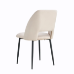 Lot De 4 Chaises Ava Métal Noir Velours Beige – Image 3