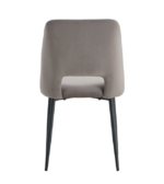 Lot De 4 Chaises Ava Métal Noir Velours Gris – Image 2