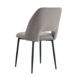Lot De 4 Chaises Ava Métal Noir Velours Gris – Image 3