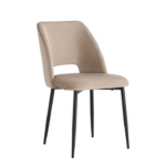 Lot De 4 Chaises Ava Métal Noir Velours Taupe