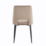 Lot De 4 Chaises Ava Métal Noir Velours Taupe – Image 2