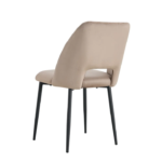 Lot De 4 Chaises Ava Métal Noir Velours Taupe – Image 3