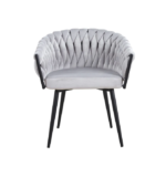 Lot De 2 Chaises TRESSEE Métal Noir Light Grey – Image 2