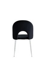 Lot De 4 Chaises Teddy Chrome Velours Noir – Image 5