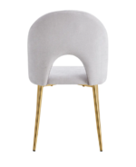 Lot De 4 Chaises Teddy Chenille Gold Velours Light Grey – Image 2