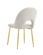 Lot De 4 Chaises Teddy Chenille Gold Velours Moka – Image 2