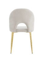 Lot De 4 Chaises Teddy Chenille Gold Velours Moka – Image 3