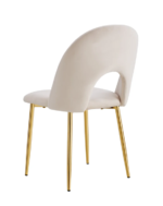 Lot De 4 Chaises Teddy Gold Velours Beige – Image 3
