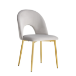 Lot De 4 Chaises Teddy Gold Velours Gris