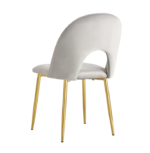 Lot De 4 Chaises Teddy Gold Velours Gris – Image 2