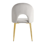 Lot De 4 Chaises Teddy Gold Velours Gris – Image 3