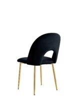 Lot De 4 Chaises Teddy Gold Velours Noir – Image 4
