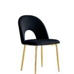 Lot De 4 Chaises Teddy Gold Velours Noir