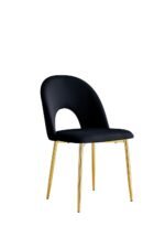 Lot De 4 Chaises Teddy Gold Velours Noir