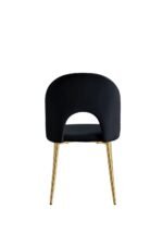 Lot De 4 Chaises Teddy Gold Velours Noir – Image 3