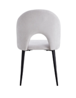 Lot De 4 Chaises Teddy Chenille Métal Noir Velours Light Grey – Image 3