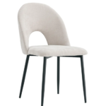 Lot De 4 Chaises Teddy Chenille Métal Noir Velours Moka