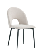 Lot De 4 Chaises Teddy Chenille Métal Noir Velours Moka