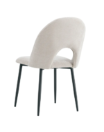 Lot De 4 Chaises Teddy Chenille Métal Noir Velours Moka – Image 2