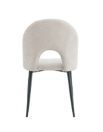 Lot De 4 Chaises Teddy Chenille Métal Noir Velours Moka – Image 3