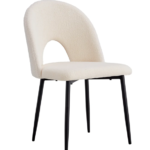 Lot De 4 Chaises Teddy Doudou Beige Métal Noir