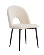 Lot De 4 Chaises Teddy Doudou Beige Métal Noir