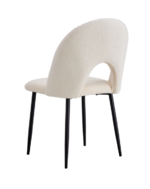 Lot De 4 Chaises Teddy Doudou Beige Métal Noir – Image 3