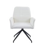 Chaise Bureau Lutetia Métal Noir Ecru – Image 2